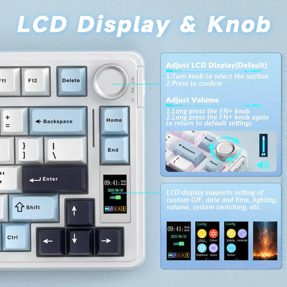 AULA S75 Pro 75% Wireless Mechanical Keyboard – Hot-Swap RGB with LED Screen
