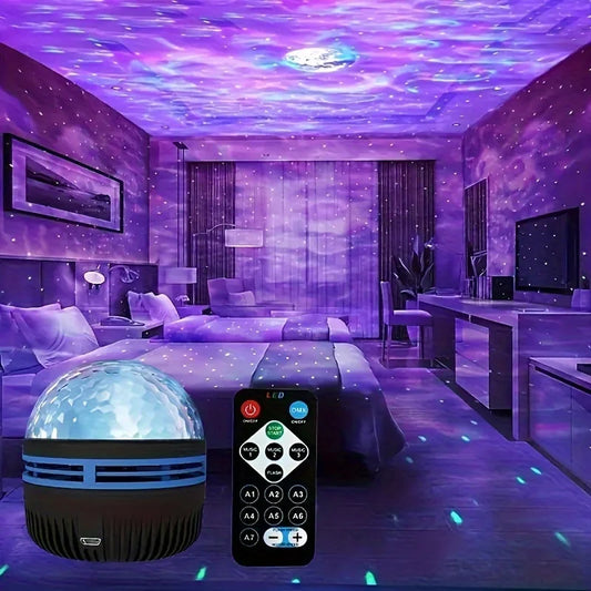 LED Starry Sky Projector – Northern Light Lamp with Remote & Auto Rotate**