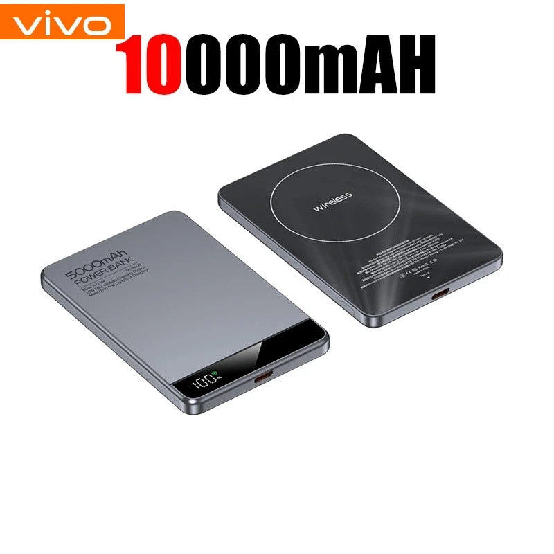 VIVO 10000mAh Slim Power Bank – 20W Magnetic Wireless Fast Charge for iPhone & Watch