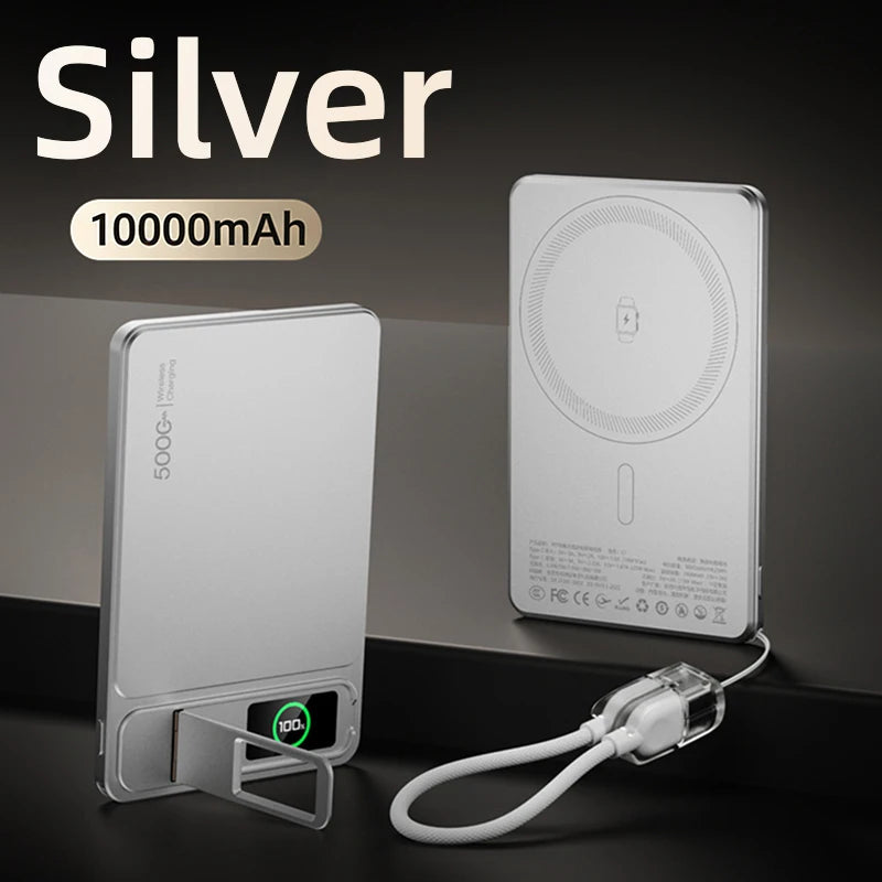 10000mAh Slim MagSafe Power Bank – 20W Magnetic Wireless Fast Charge for iPhone & iWatch