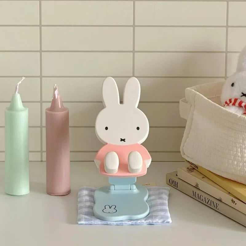 Blue Miffy Foldable Phone Stand – Cute Rabbit Desk Holder & Anime Decor