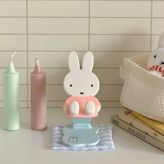 Blue Miffy Foldable Phone Stand – Cute Rabbit Desk Holder & Anime Decor