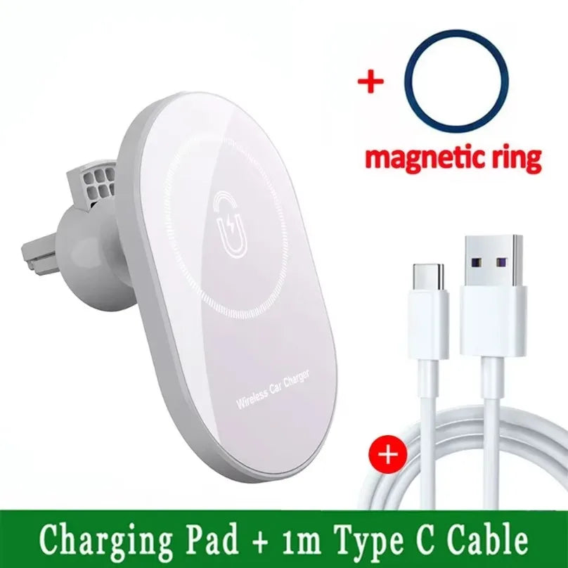 30W Magnetic Car Wireless Charger – Air Vent Holder for iPhone MagSafe