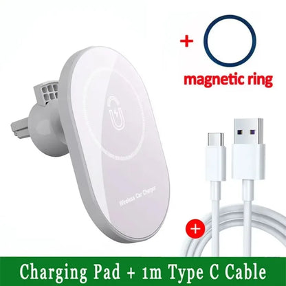 30W Magnetic Car Wireless Charger – Air Vent Holder for iPhone MagSafe