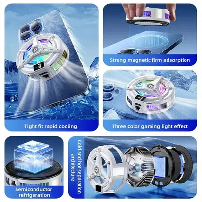 Magnetic Phone Cooler – Semiconductor Cooling with Temp Display & Back Clip