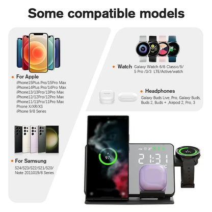3-in-1 Wireless Charger – Fast Charging Station for Apple & Samsung Devices