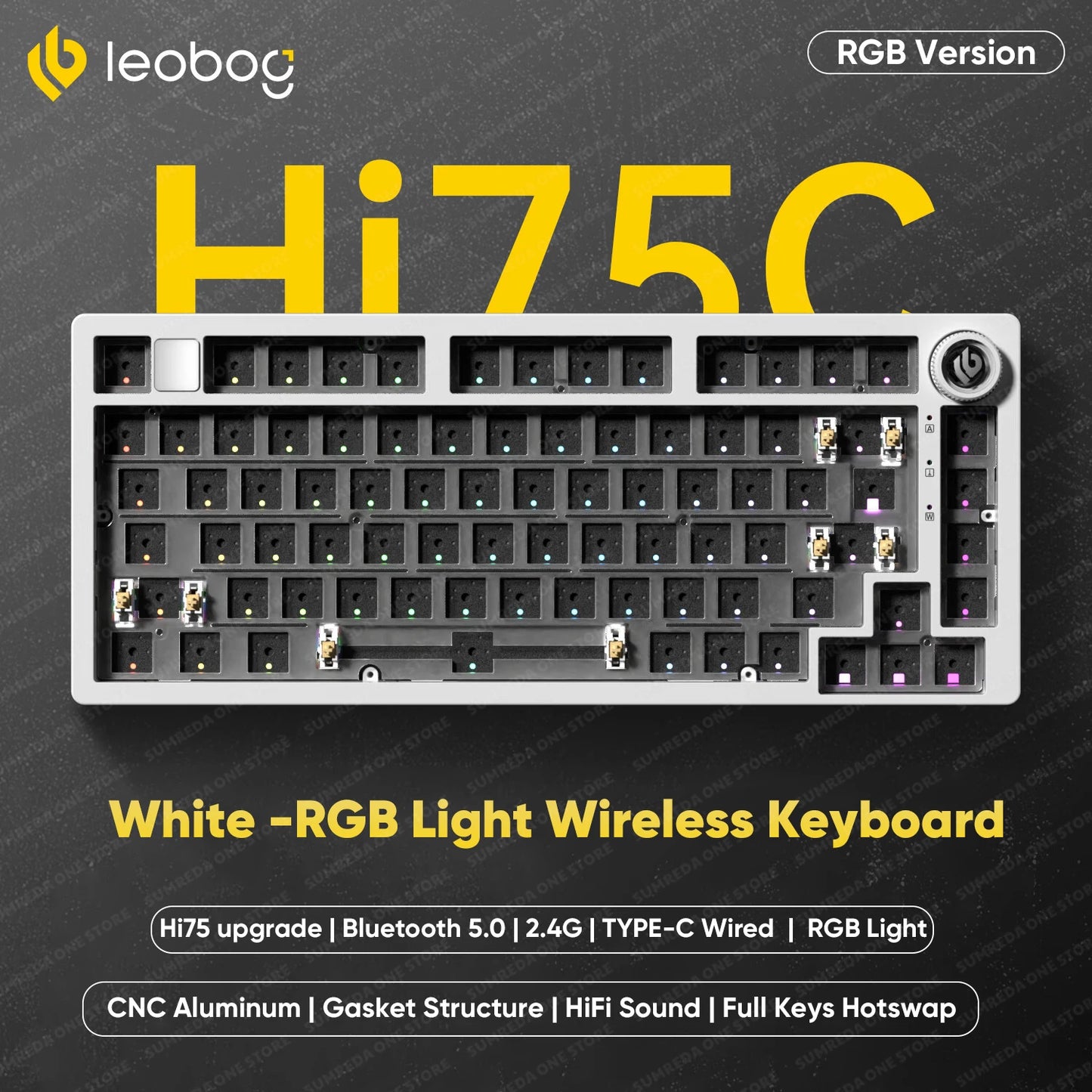 Leobog Hi75C Pro 75% Wireless Mechanical Keyboard – Aluminum RGB Hotswap