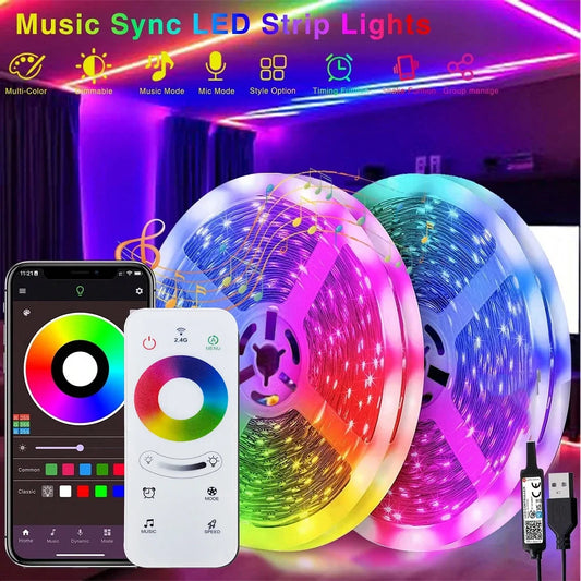 WiFi USB Smart LED Strip – Alexa & Tuya Compatible, Music Sync Ambient Light