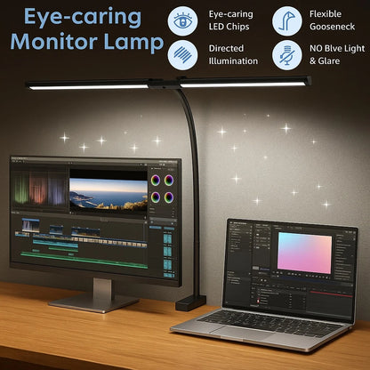 LED Clip Desk Lamp – Dimmable Monitor & Reading Light for Office