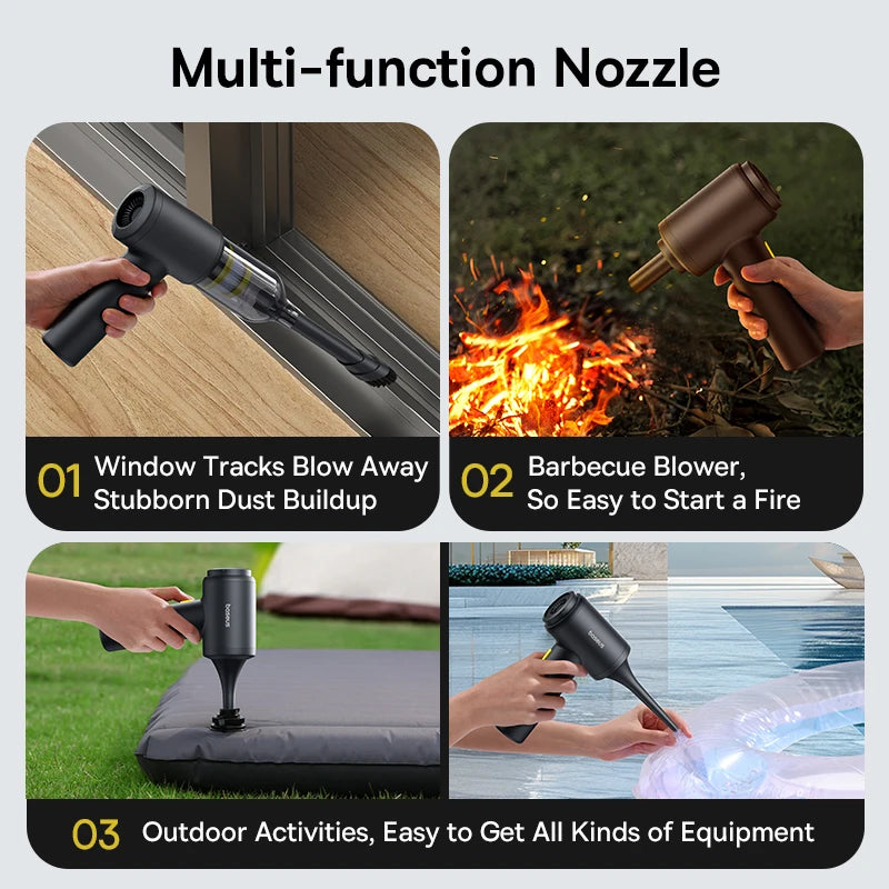 Baseus Wireless Car Vacuum – Portable Cordless Cleaner & Air Dust Blower
