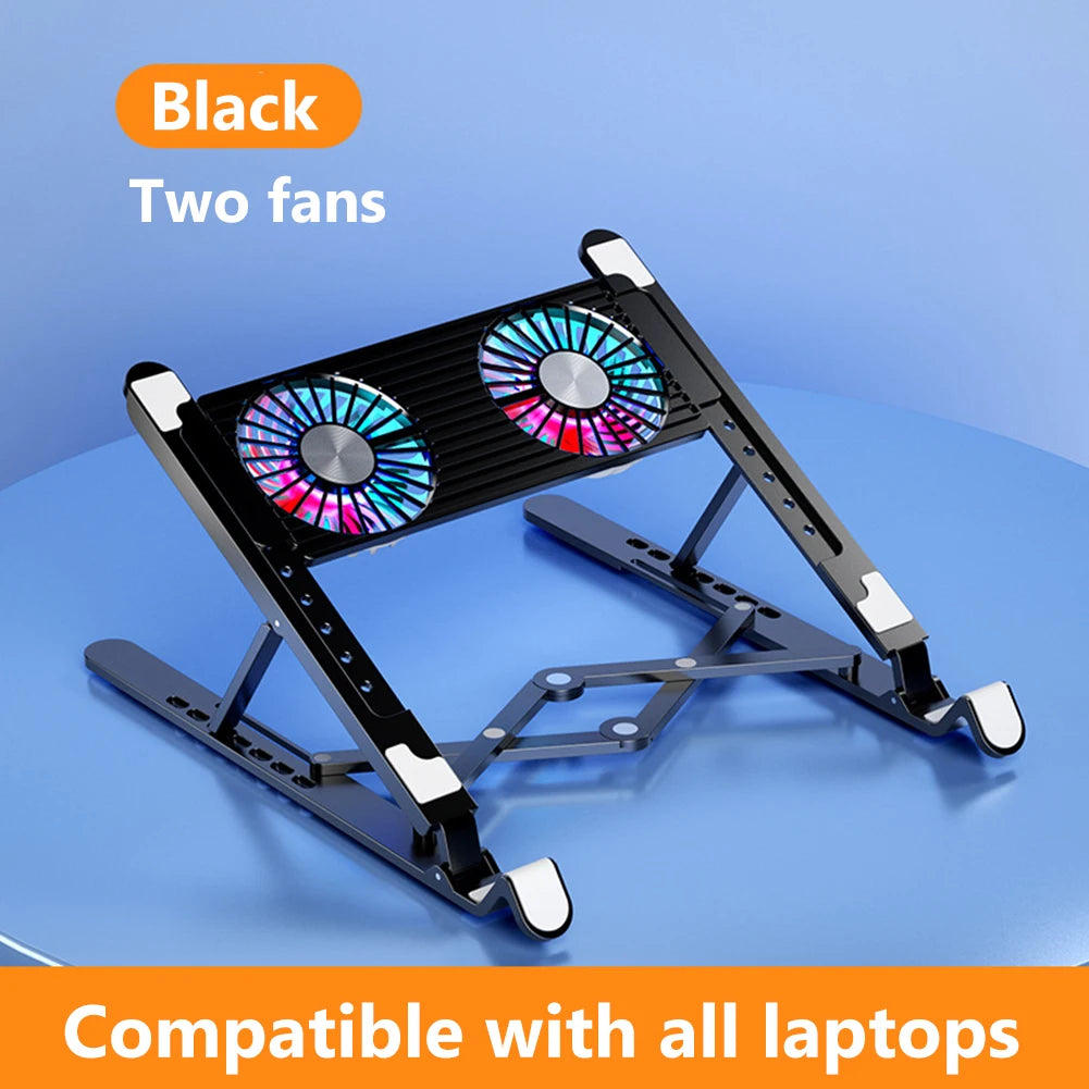 Foldable Laptop Cooling Pad – Adjustable Stand with 2/4 Fans (11–17.3")