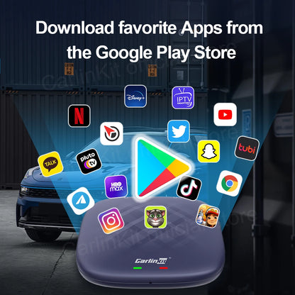 Android 13 CarlinKit Wireless CarPlay AI Box – 8-Core, 64/128GB for Netflix & YouTube