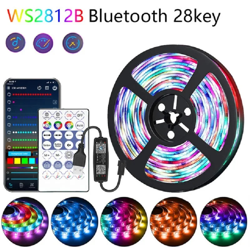 **RGBIC Magic LED Strip Light DC5V – 5050 USB, Tuya App Control, Running Effect**