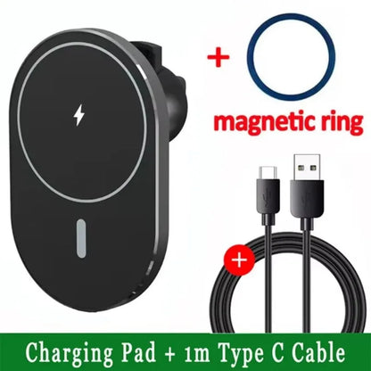 30W Magnetic Car Wireless Charger – Air Vent Holder for iPhone MagSafe