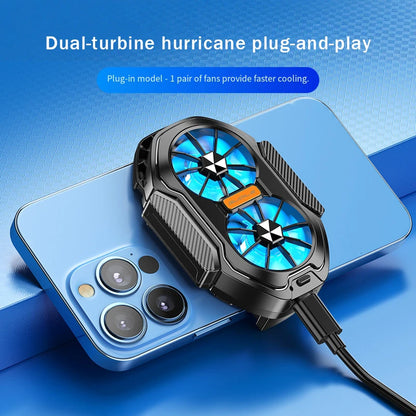Dual-Fan Phone Cooler – Cools in 10s with Wireless Battery