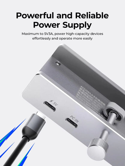 ORICO 10Gbps USB 3.2 Hub – 6-Port High-Speed Expansion with SD/TF Card Reader