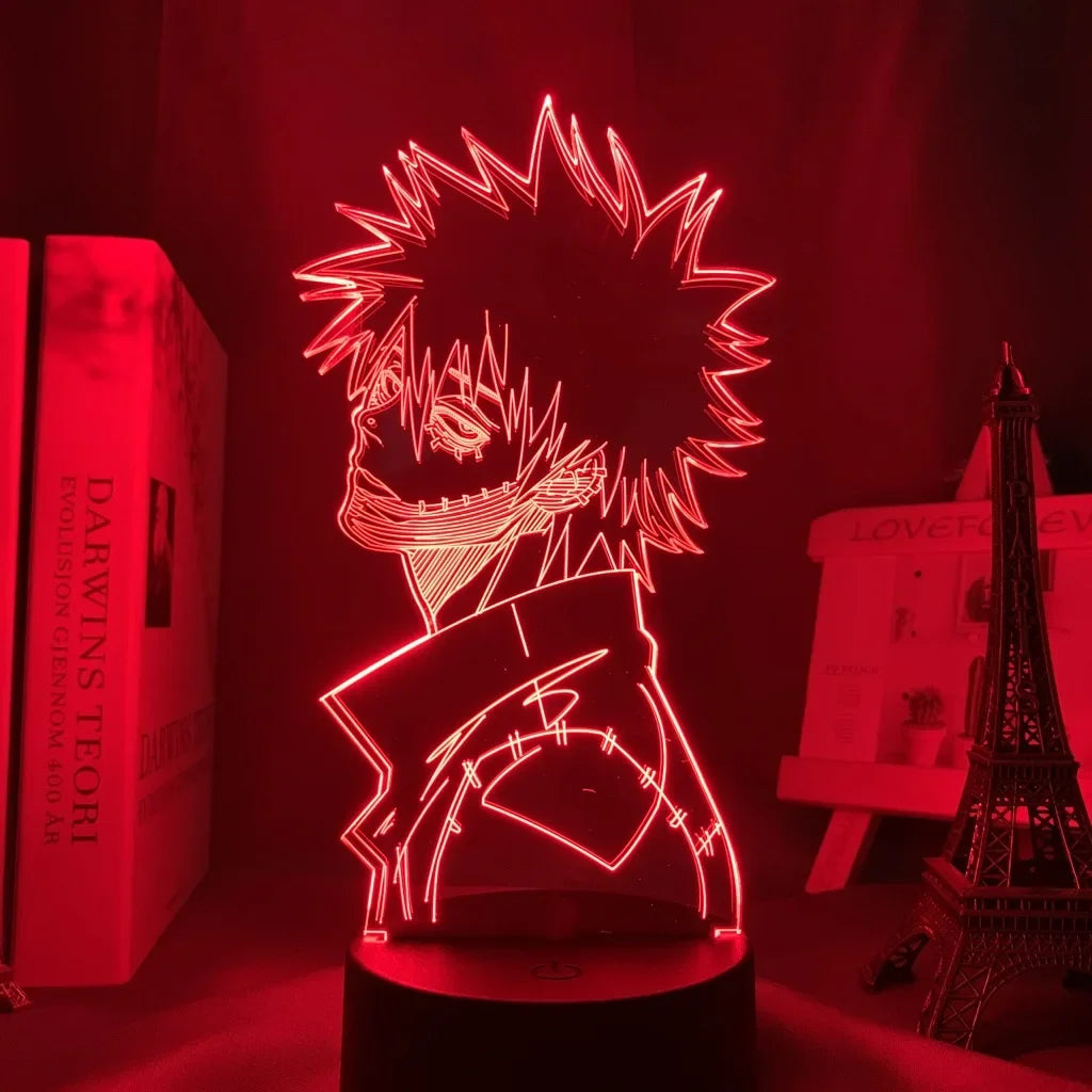 My Hero Academia Dabi 3D LED Lamp – RGB Anime Night Light for Bedroom