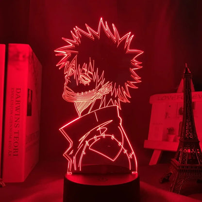 My Hero Academia Dabi 3D LED Lamp – RGB Anime Night Light for Bedroom