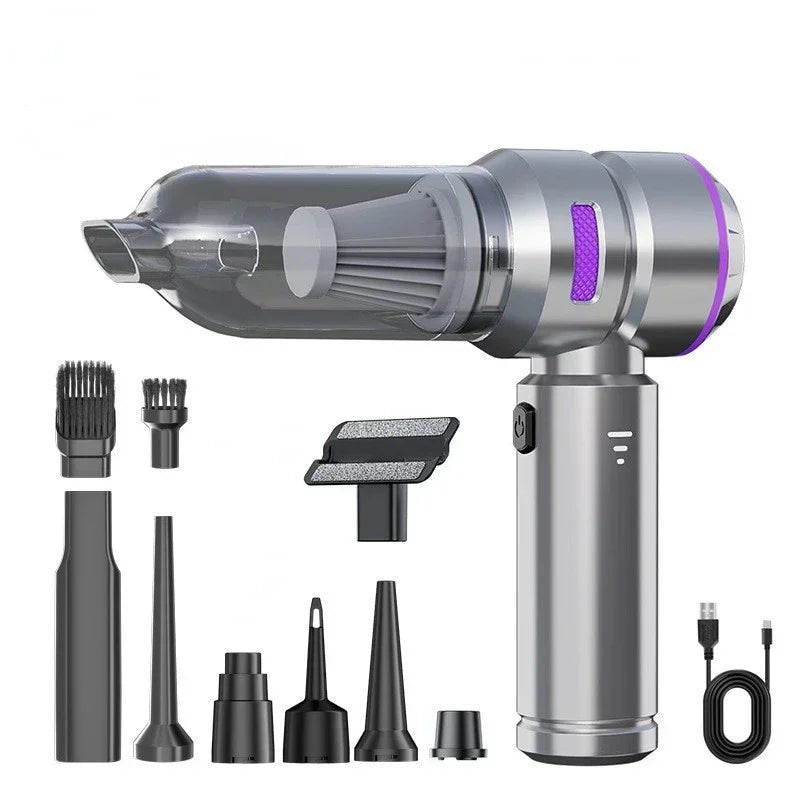 High-Power Handheld Car Vacuum – Wireless Cleaner & Air Duster for Home