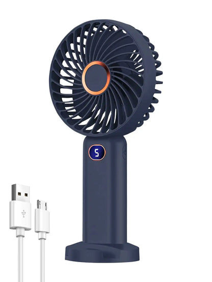 Portable USB Handheld Fan – Mini 5-Speed Rechargeable for Travel & Home