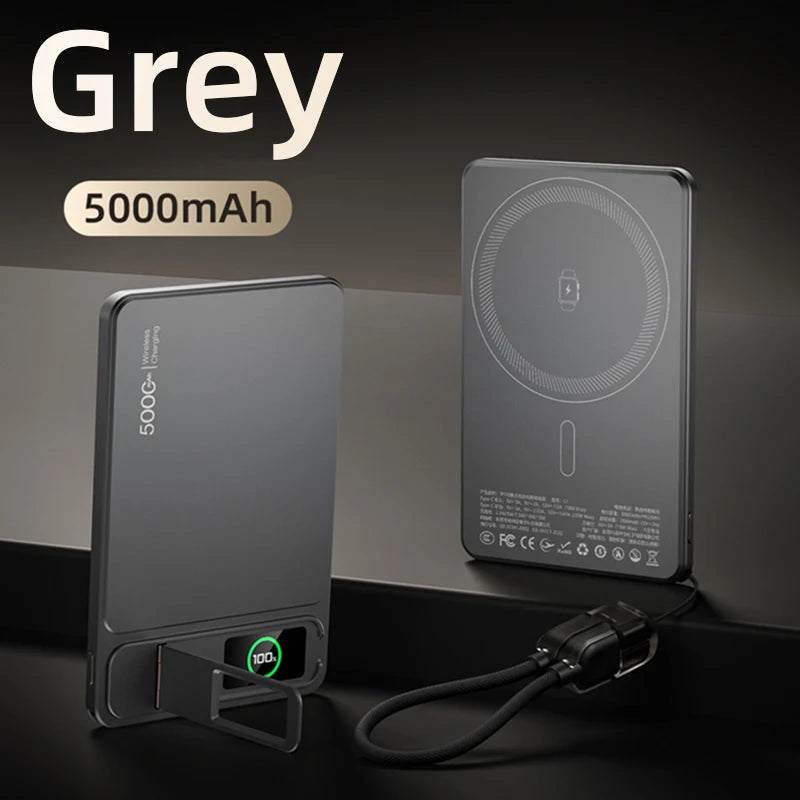 10000mAh Slim MagSafe Power Bank – 20W Magnetic Wireless Fast Charge for iPhone & iWatch