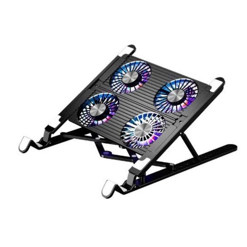 Foldable Laptop Cooling Pad – Adjustable Stand with 2/4 Fans (11–17.3")