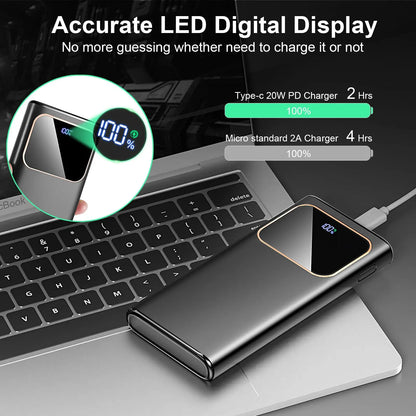DY201 22.5W Fast Charge Power Bank – 10000mAh, USB-C 3 Ports with LED Display