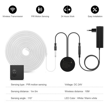 Motion Sensor Neon LED Strip – Wireless Smart Night & Stair Light AC110–220V**