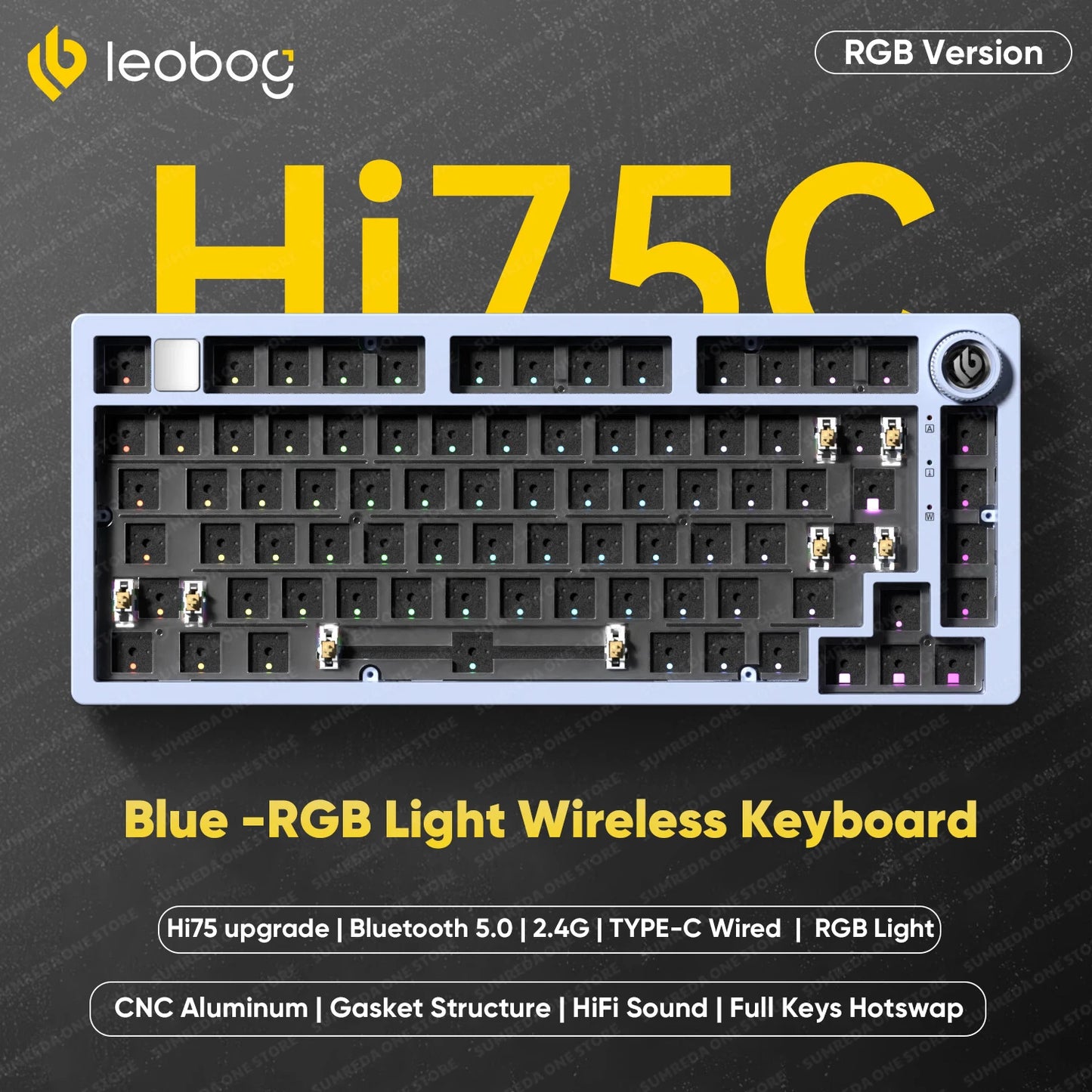 Leobog Hi75C Pro 75% Wireless Mechanical Keyboard – Aluminum RGB Hotswap