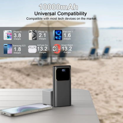 DY201 22.5W Fast Charge Power Bank – 10000mAh, USB-C 3 Ports with LED Display