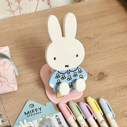 Blue Miffy Foldable Phone Stand – Cute Rabbit Desk Holder & Anime Decor