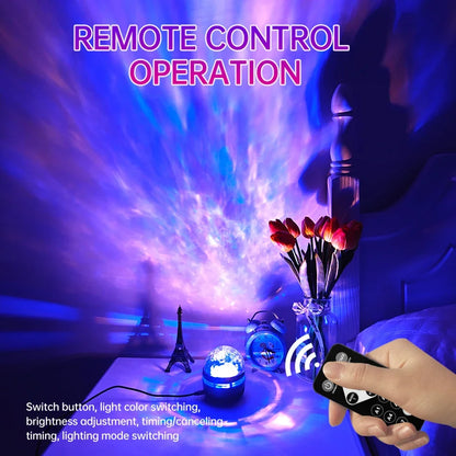 LED Starry Sky Projector – Northern Light Lamp with Remote & Auto Rotate**
