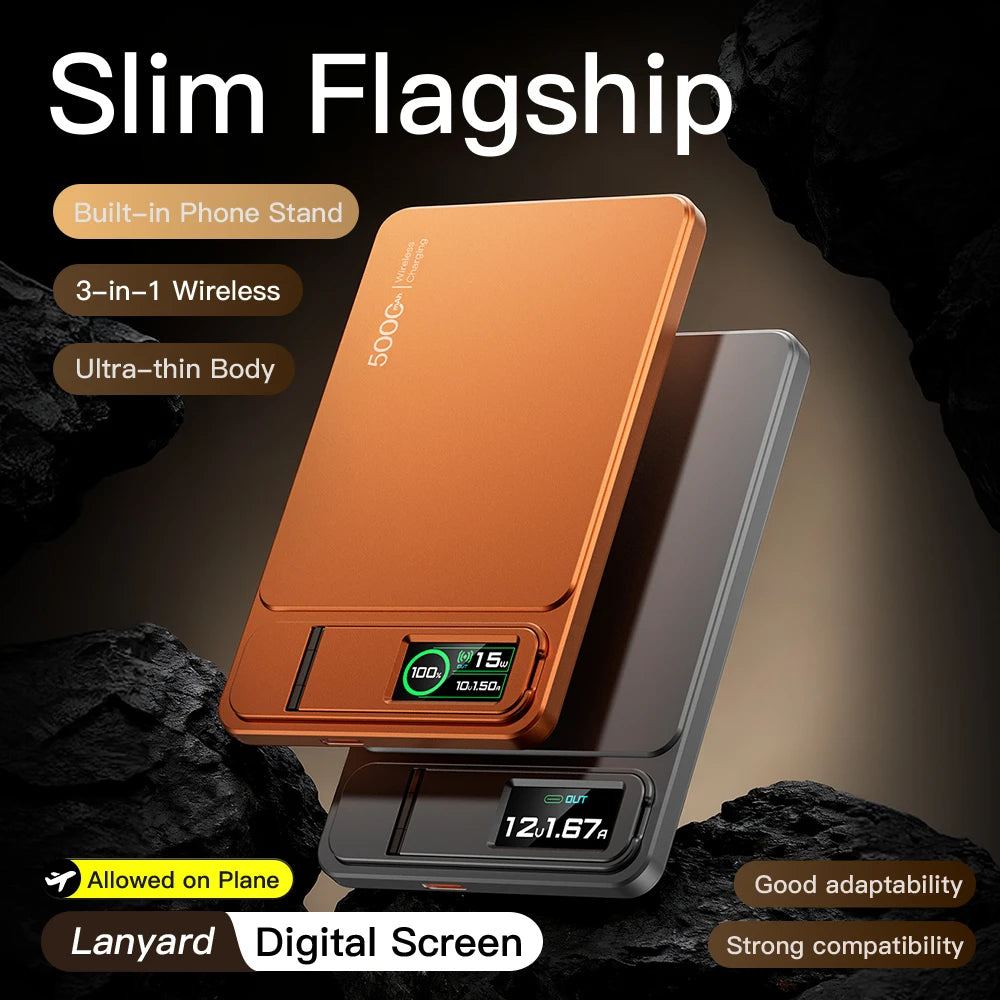 10000mAh Slim MagSafe Power Bank – 20W Magnetic Wireless Fast Charge for iPhone & iWatch