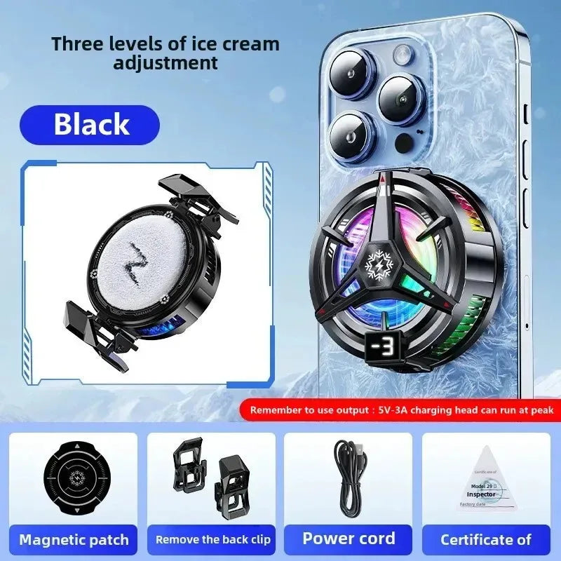 Magnetic Phone Cooler – Semiconductor Cooling with Temp Display & Back Clip