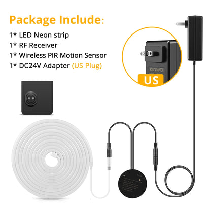 Motion Sensor Neon LED Strip – Wireless Smart Night & Stair Light AC110–220V**