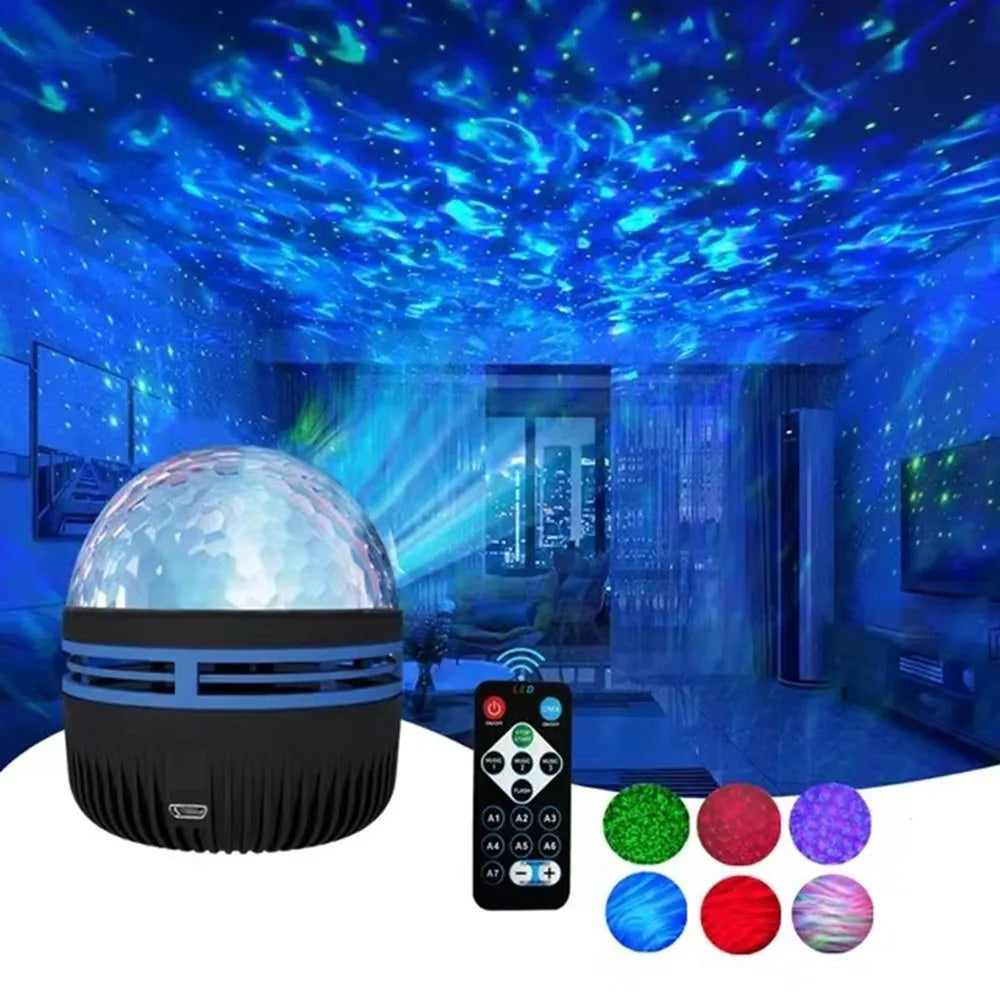 LED Starry Sky Projector – Northern Light Lamp with Remote & Auto Rotate**