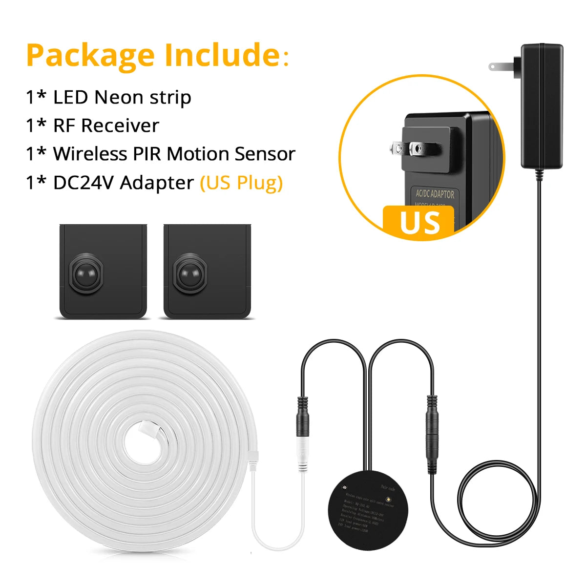 Motion Sensor Neon LED Strip – Wireless Smart Night & Stair Light AC110–220V**