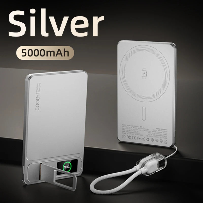 10000mAh Slim MagSafe Power Bank – 20W Magnetic Wireless Fast Charge for iPhone & iWatch