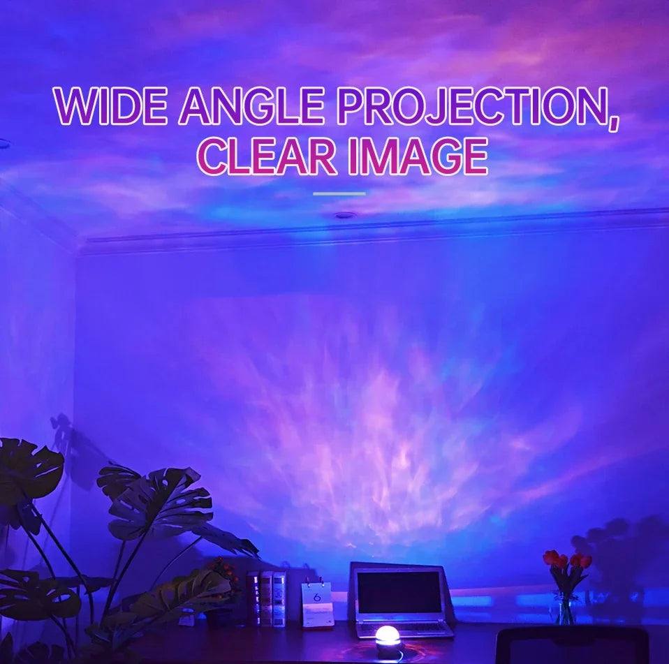 LED Starry Sky Projector – Northern Light Lamp with Remote & Auto Rotate**