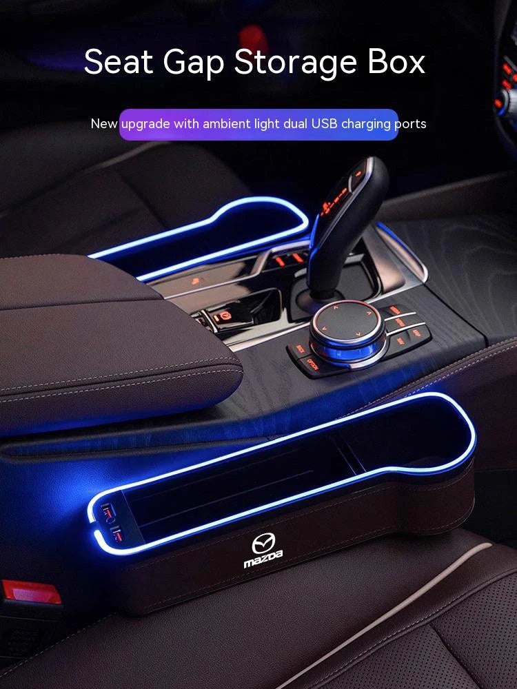 Car Seat Gap Storage Box for Mazda – With USB & Ambient Light