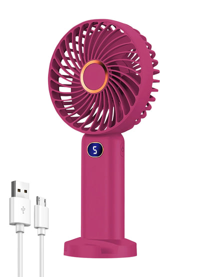 Portable USB Handheld Fan – Mini 5-Speed Rechargeable for Travel & Home