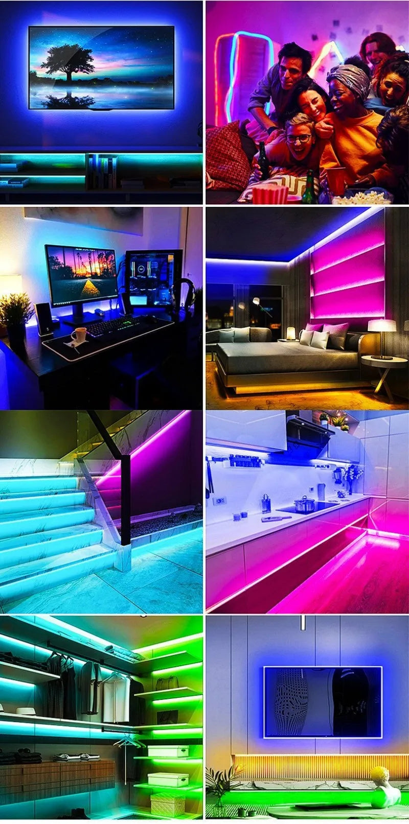 24V FCOB RGB LED Strip – Addressable Full-Color Pixel, 720 LEDs High-Density