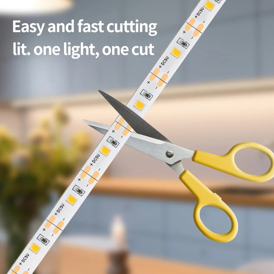 Hand Sweep Motion Sensor LED Strip – USB 5V, 1–10m for Home & TV Backlight