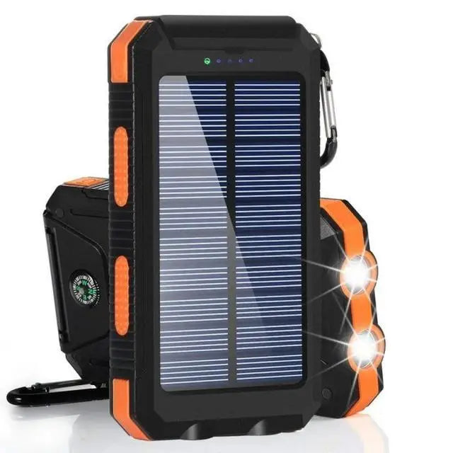 Solar Power Bank 80000mAh – Portable Charger with LED Light for Smartphones
