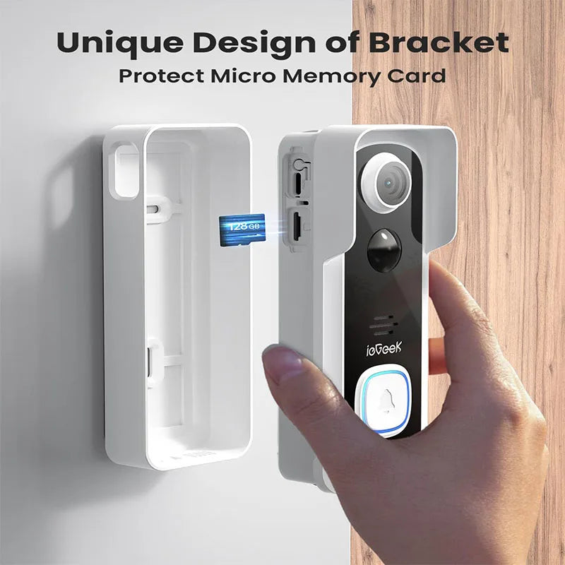 Wireless Video Doorbell – 2K HD Smart Security with Chime & Voice Message