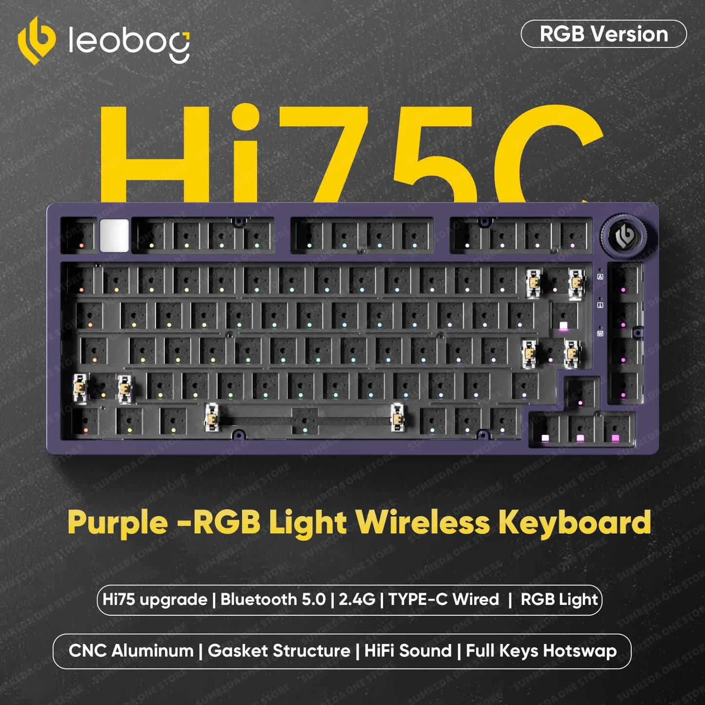 Leobog Hi75C Pro 75% Wireless Mechanical Keyboard – Aluminum RGB Hotswap