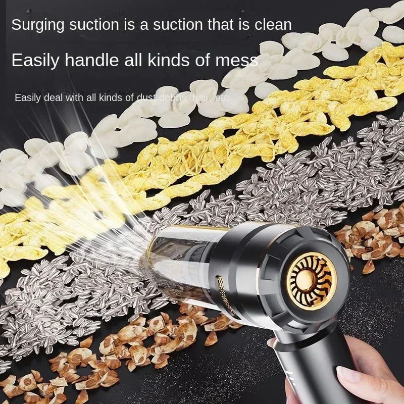 High-Power Handheld Car Vacuum – Wireless Cleaner & Air Duster for Home
