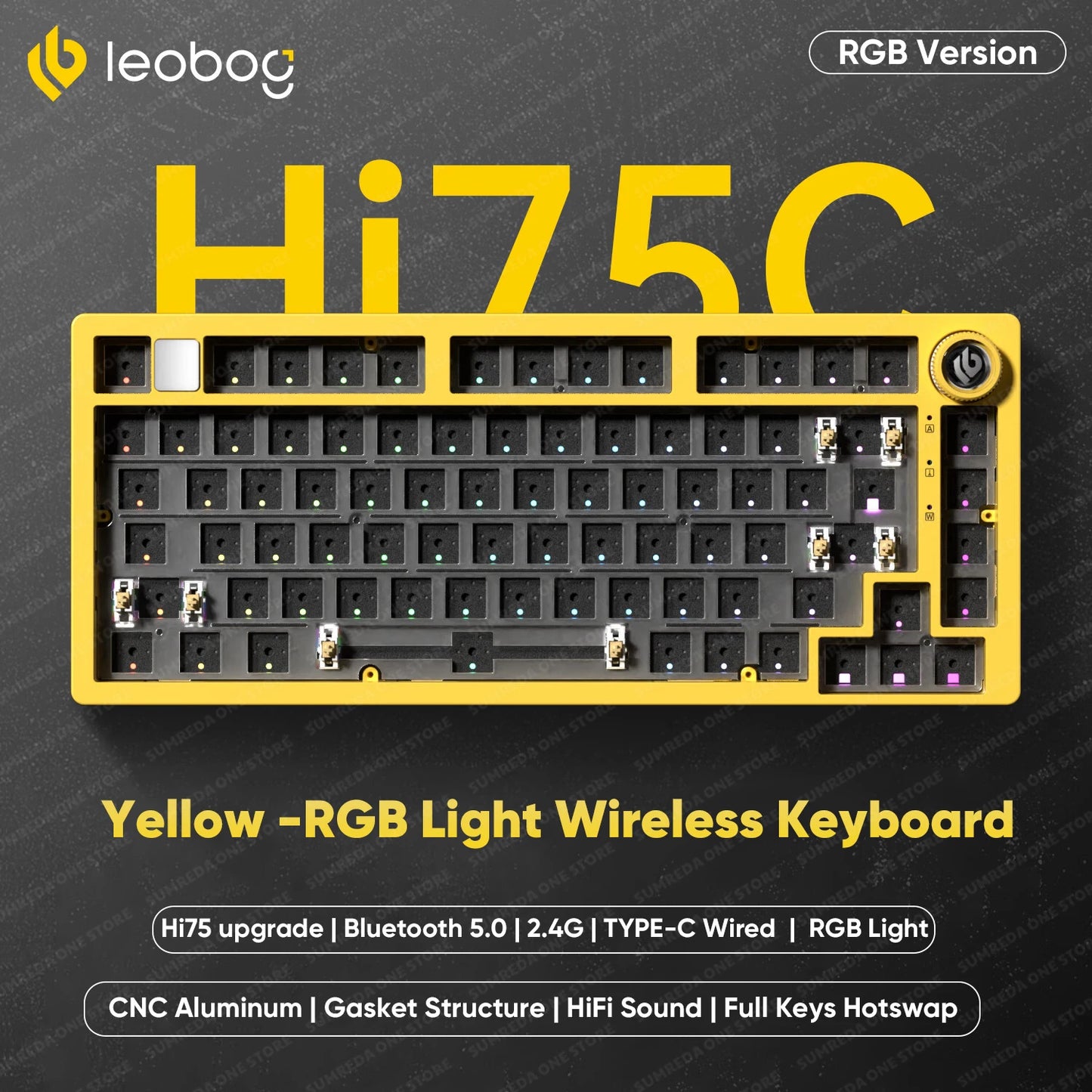 Leobog Hi75C Pro 75% Wireless Mechanical Keyboard – Aluminum RGB Hotswap