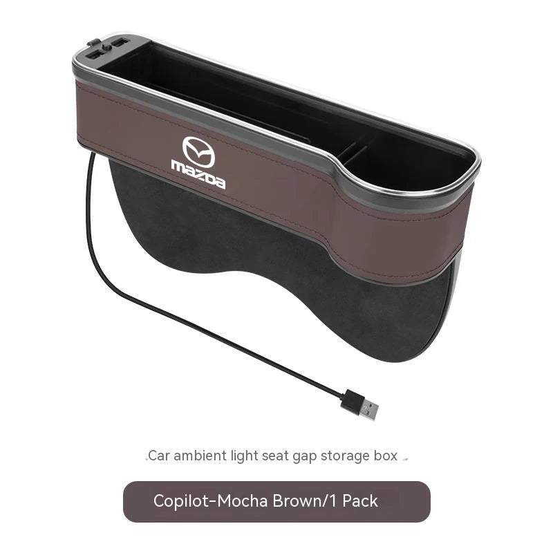 Car Seat Gap Storage Box for Mazda – With USB & Ambient Light