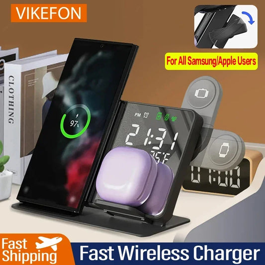 3-in-1 Wireless Charger – Fast Charging Station for Apple & Samsung Devices